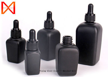25ml Square Essential Oil Dropper Bottles Container Matte Black With Dropper