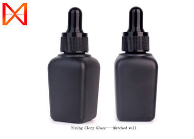 25ml Square Essential Oil Dropper Bottles Container Matte Black With Dropper