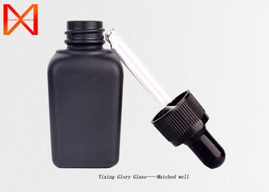 25ml Square Essential Oil Dropper Bottles Container Matte Black With Dropper